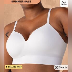 Truekind Supportive Comfort Wireless Shaping Bra White‎ Large NWT in packaging